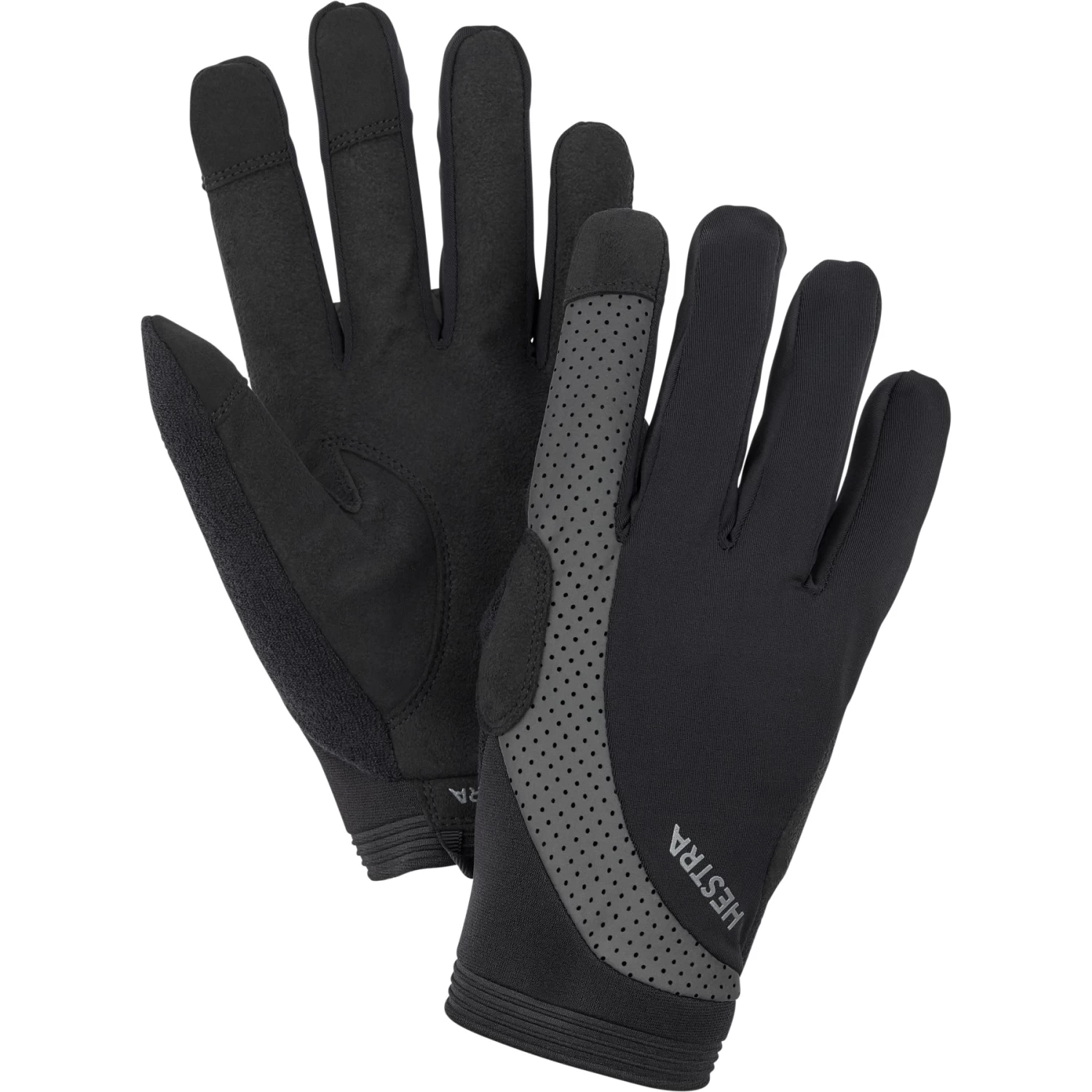 Hestra Apex Reflective Long Finger Bike Gloves - Black 1 Hestra Apex Reflective Long Finger Bike Gloves - Black