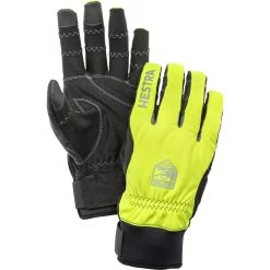 Hestra Ergo Grip Long - 5 Finger Bike Gloves - Yellow / Black
